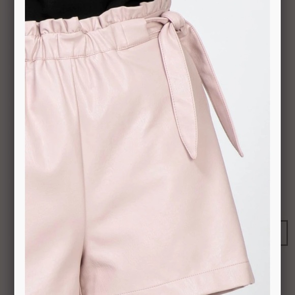 Greylin Faux Leather Tie Waist Shorts - Picture 2 of 5